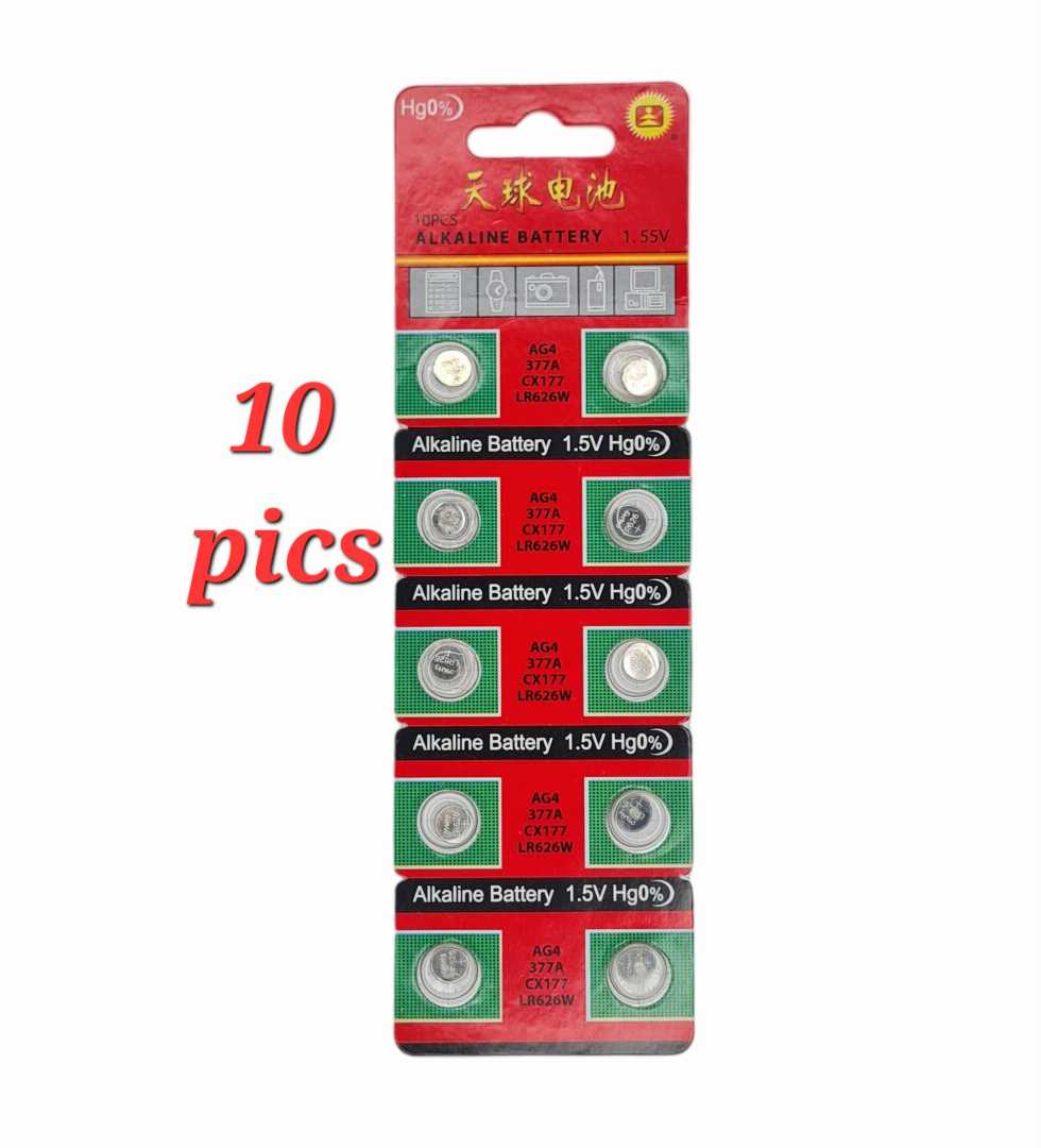 Watch, battery, (10,pcs,),377A,LR626W,AG4,LR626,CX177,6.8,*,2.6,mm,1.55V,watch,battery,