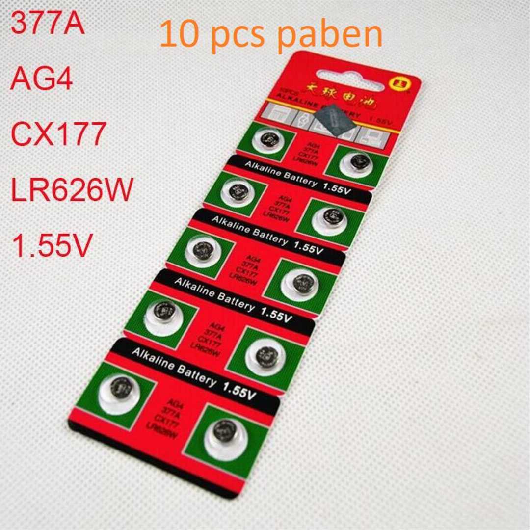 Watch, battery, (10,pcs,),377A,LR626W,AG4,LR626,CX177,6.8,*,2.6,mm,1.55V,watch,battery,