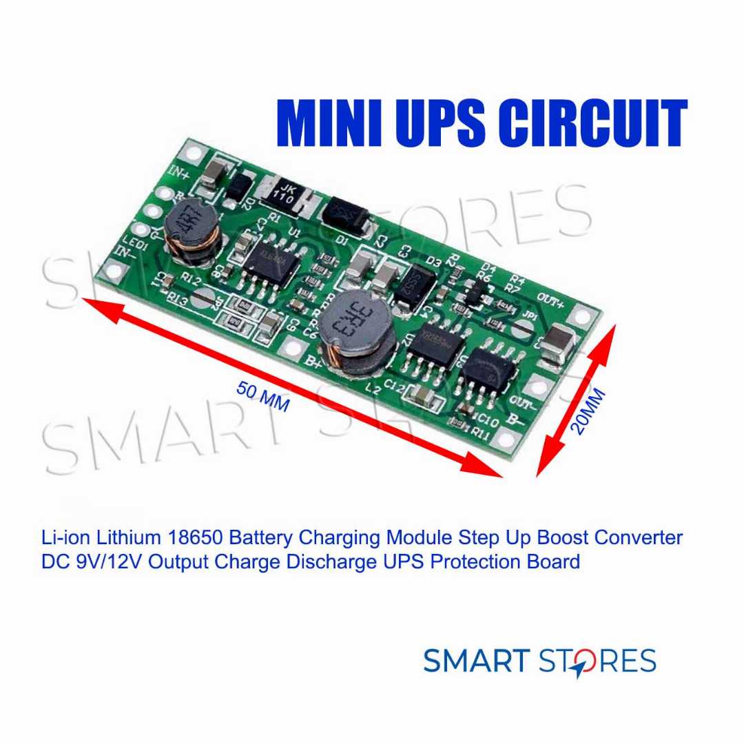 Mini,UPS,Circuit,for,Router,ONU,Li-ion,18650,Battery,Charging,Module,Step,Up,Boost,Converter,DC,9V/12V,Output,UPS,Over,Charge,Discharge,Protection,Circuit,Board