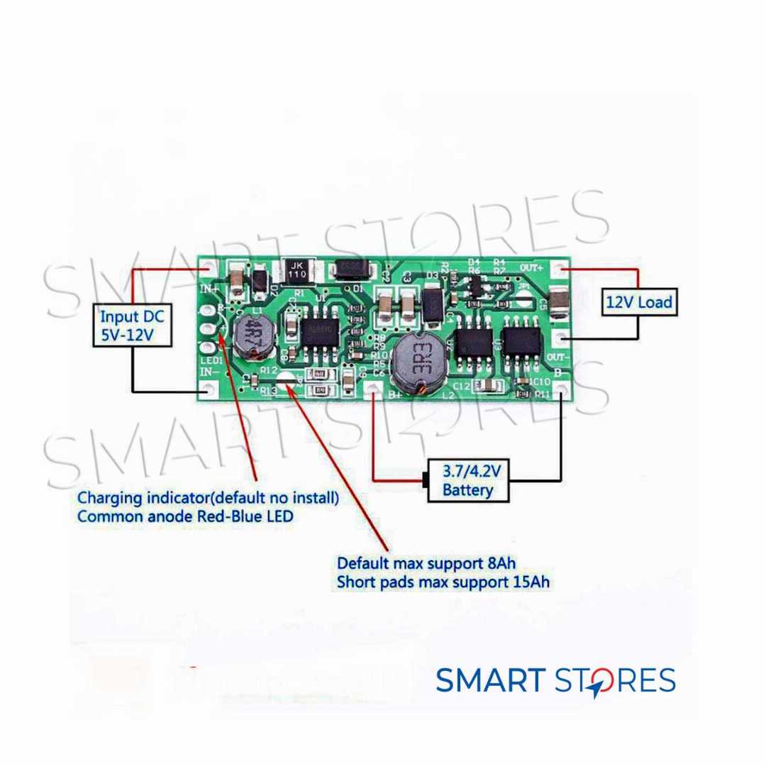 Mini,UPS,Circuit,for,Router,ONU,Li-ion,18650,Battery,Charging,Module,Step,Up,Boost,Converter,DC,9V/12V,Output,UPS,Over,Charge,Discharge,Protection,Circuit,Board