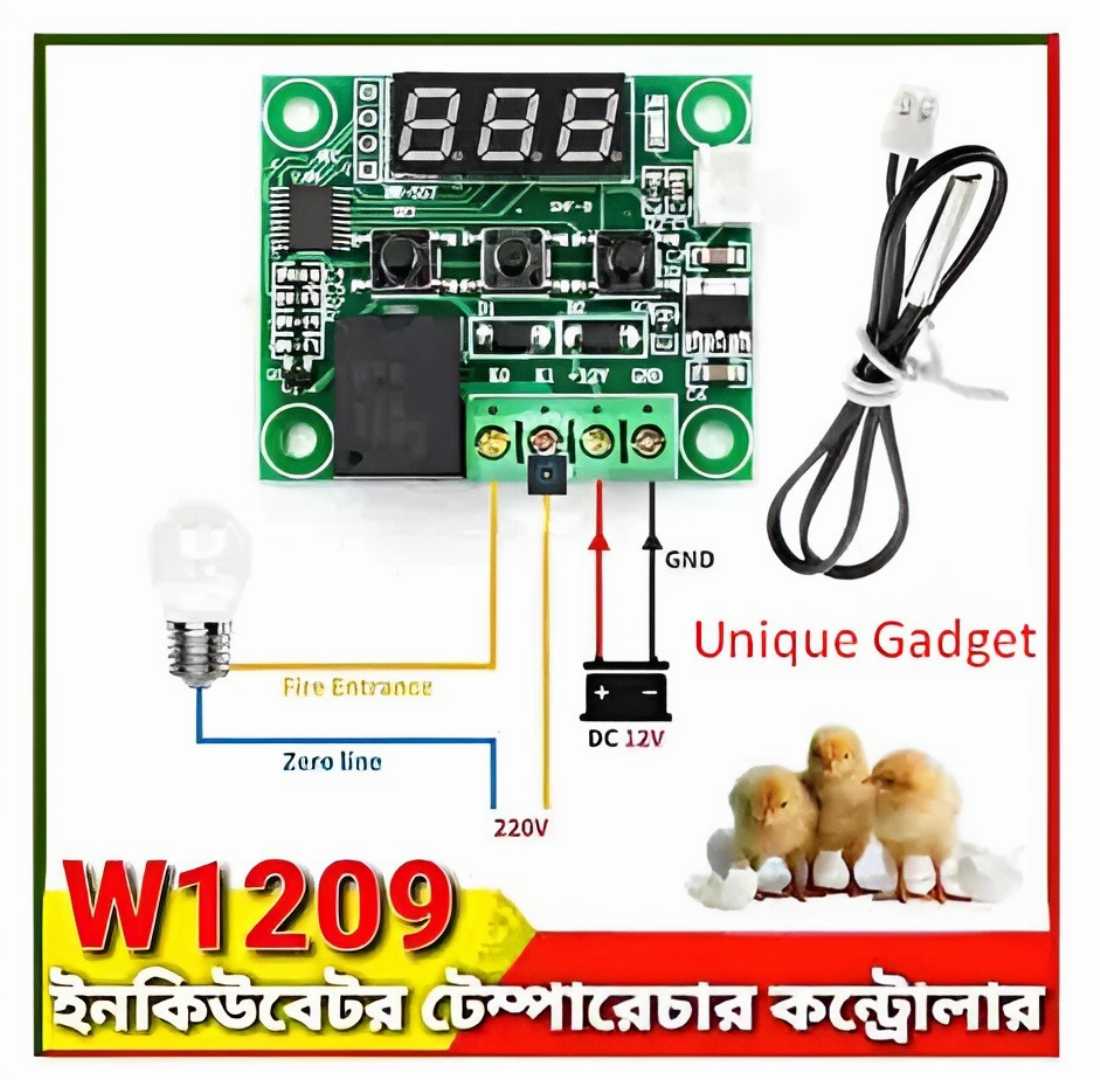 Incubator,Temperature,Controller,W1209,DC,12V,10A,Relay,Three,Digit,RED,LED