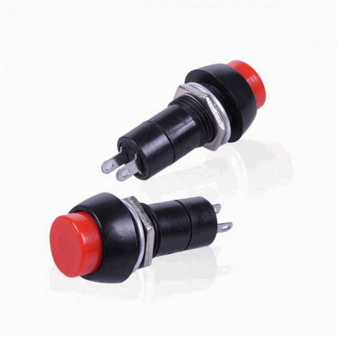 2Pcs,AC,250V,3A,SPST,ON-OFF,Switch,Round,Red,Push,Button,Switch