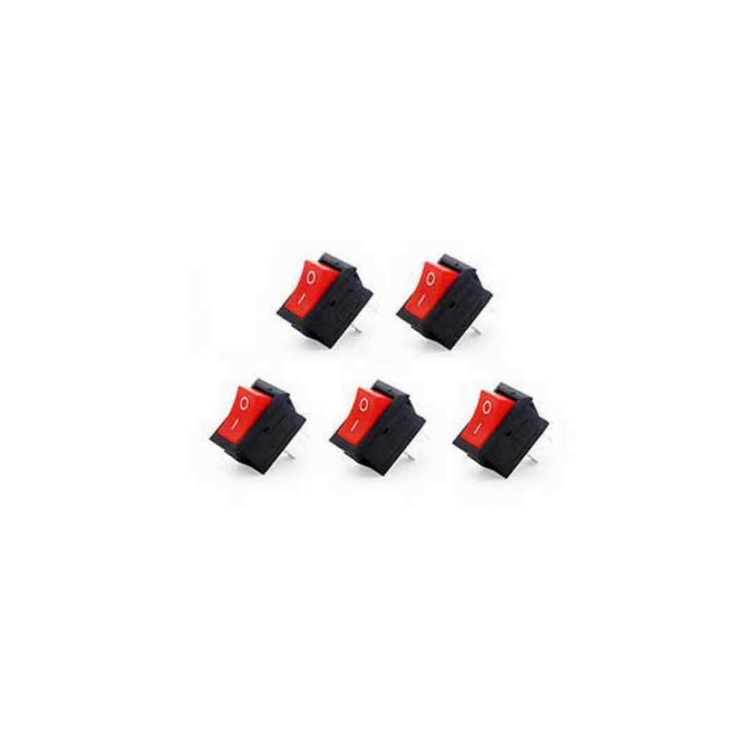 5Pcs,6A,2-Pin,Red,&,Black,Micro,ON/OFF,Rocker,Switch,|,AC,250V,/,DC,12V,Power,Control,Switch,|,Mini,Toggle,Switch,for,Arduino,,DIY,Electronics,&,Power,Projects