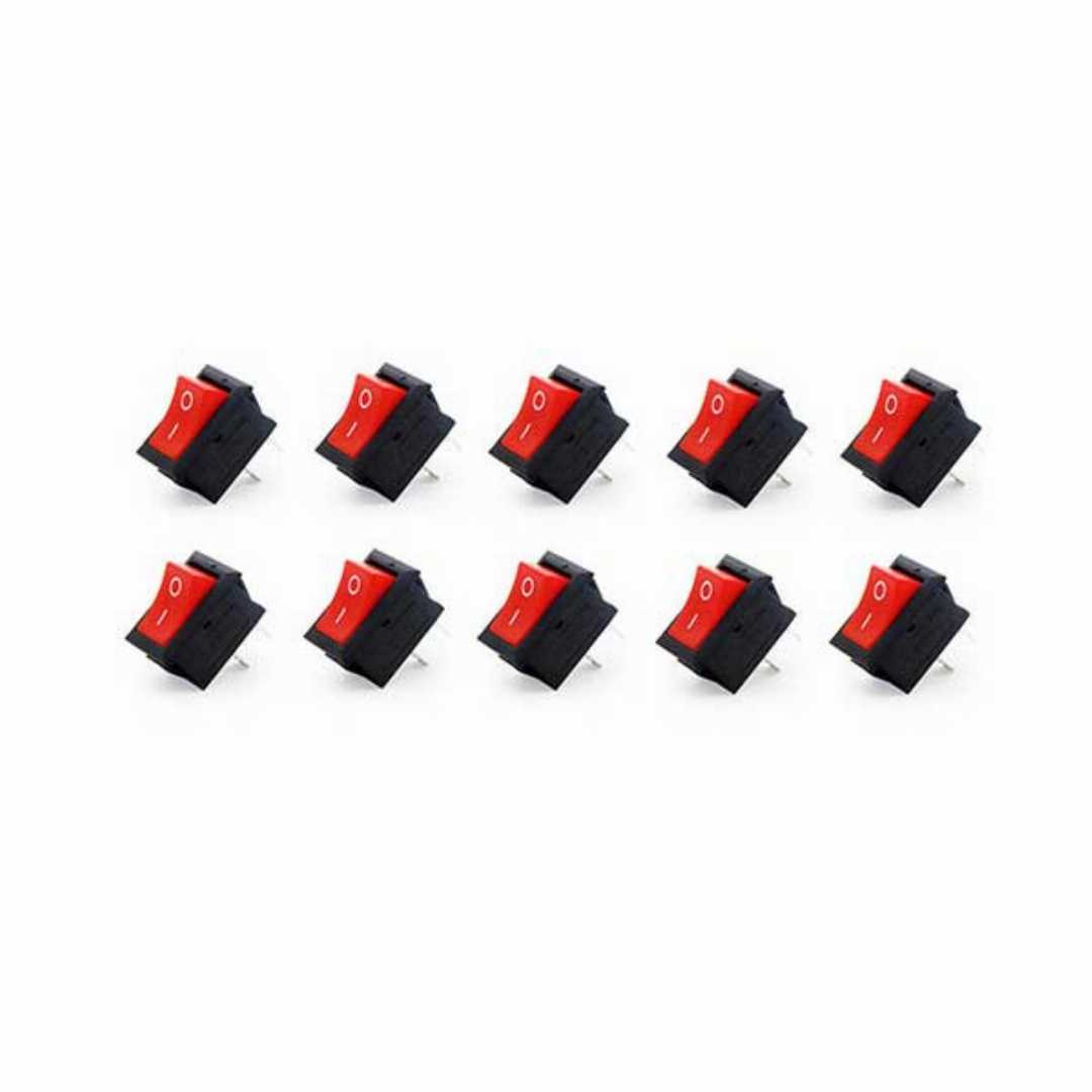 10Pcs,6A,2-Pin,Red,&,Black,Micro,ON/OFF,Rocker,Switch,|,AC,250V,/,DC,12V,Power,Control,Switch,|,Mini,Toggle,Switch,for,Arduino,,DIY,Electronics,&,Power,Projects