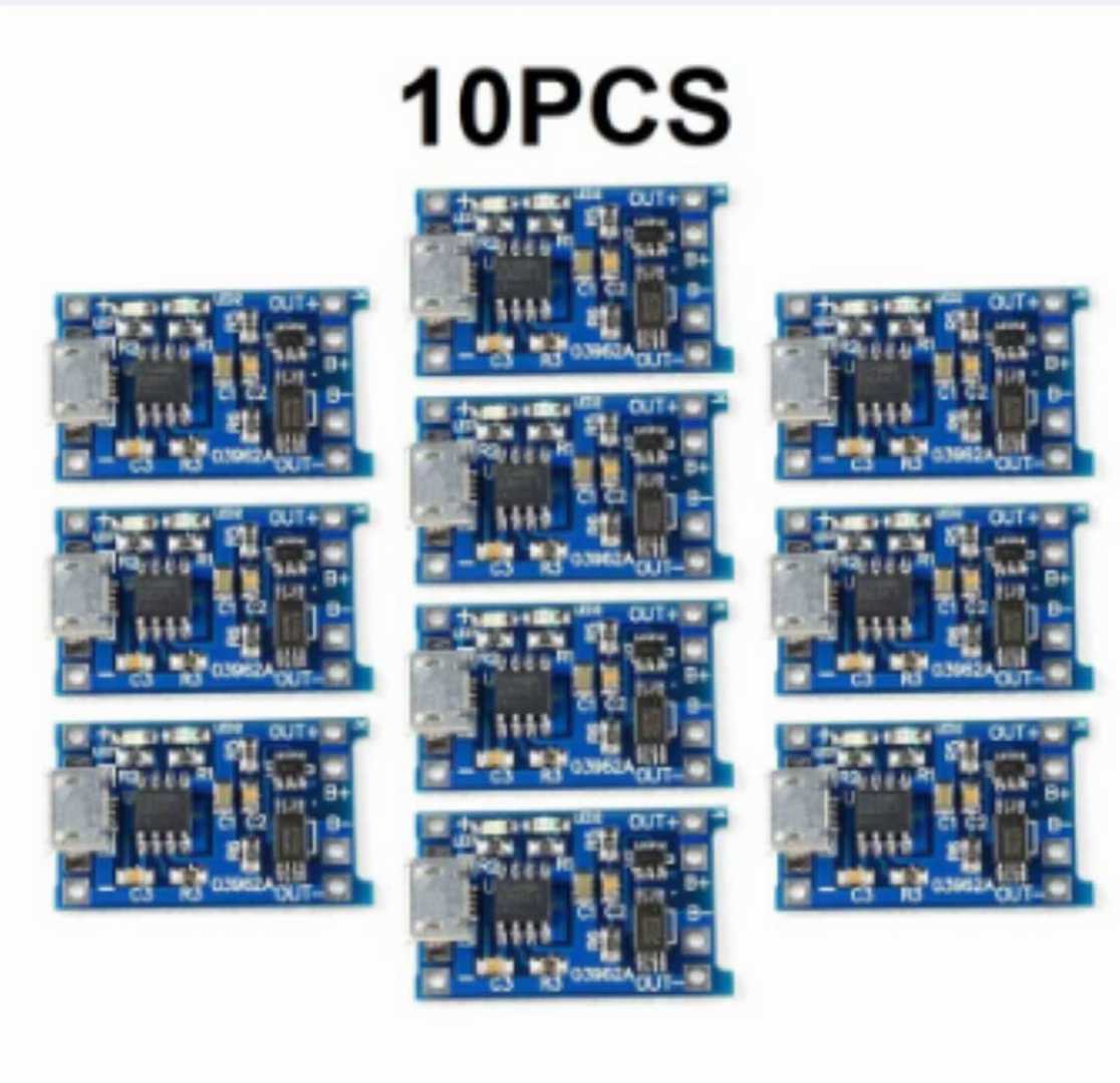 10,Pcs,Type,B,5V,1A,Micro,USB,18650,TP4056,Lithium,Charger,Module,-,Dual,Protection,-,DIY