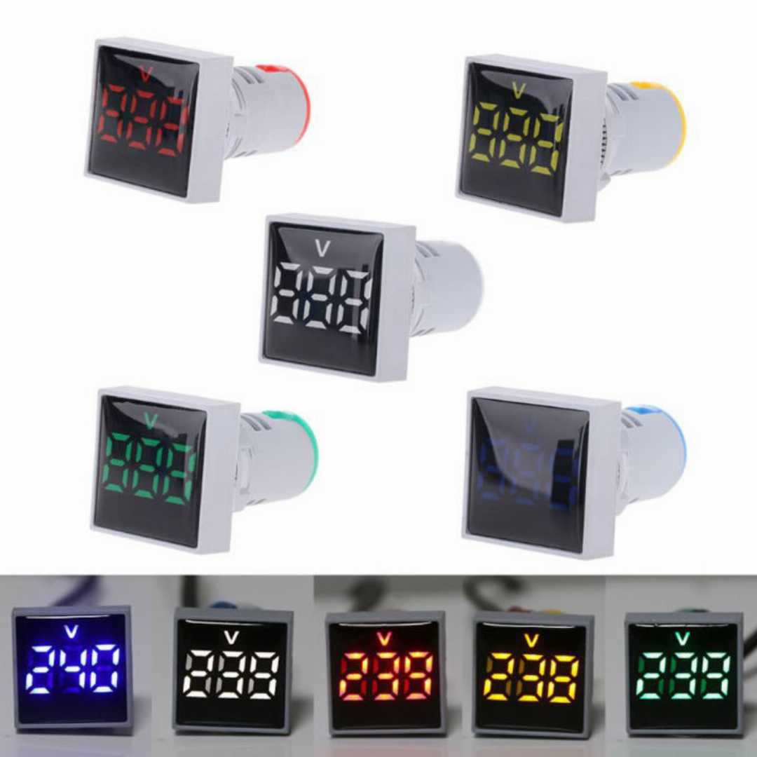 Voltmeter AC60v to 500V Digital Square Panel LED Digital Voltage Meter