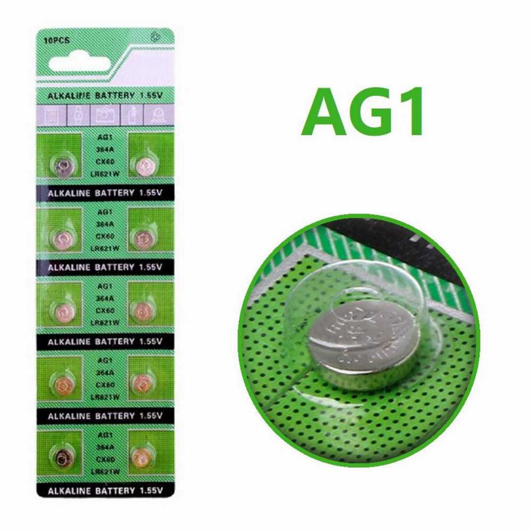 AG1,/,LR621,/,LR60,/,364A,/,SR621SW,/,CX60,1.55V,Alkaline,Button,Cell,Battery,for,Watch,&,Calculator,-,10,Piece