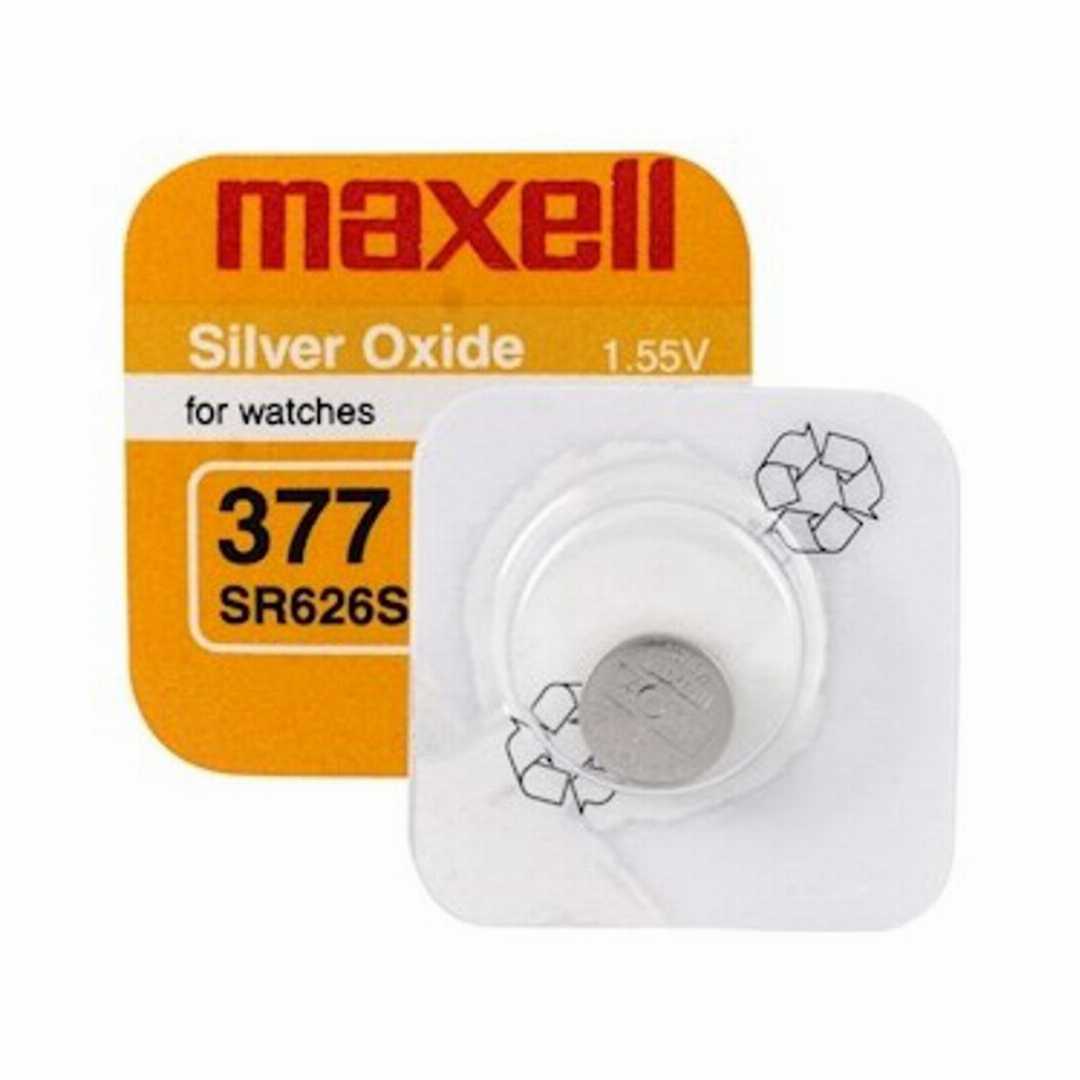 Maxell,SR626SW,/,377,1.55V,Silver,Oxide,Button,Cell,Watch,Battery,1Piece