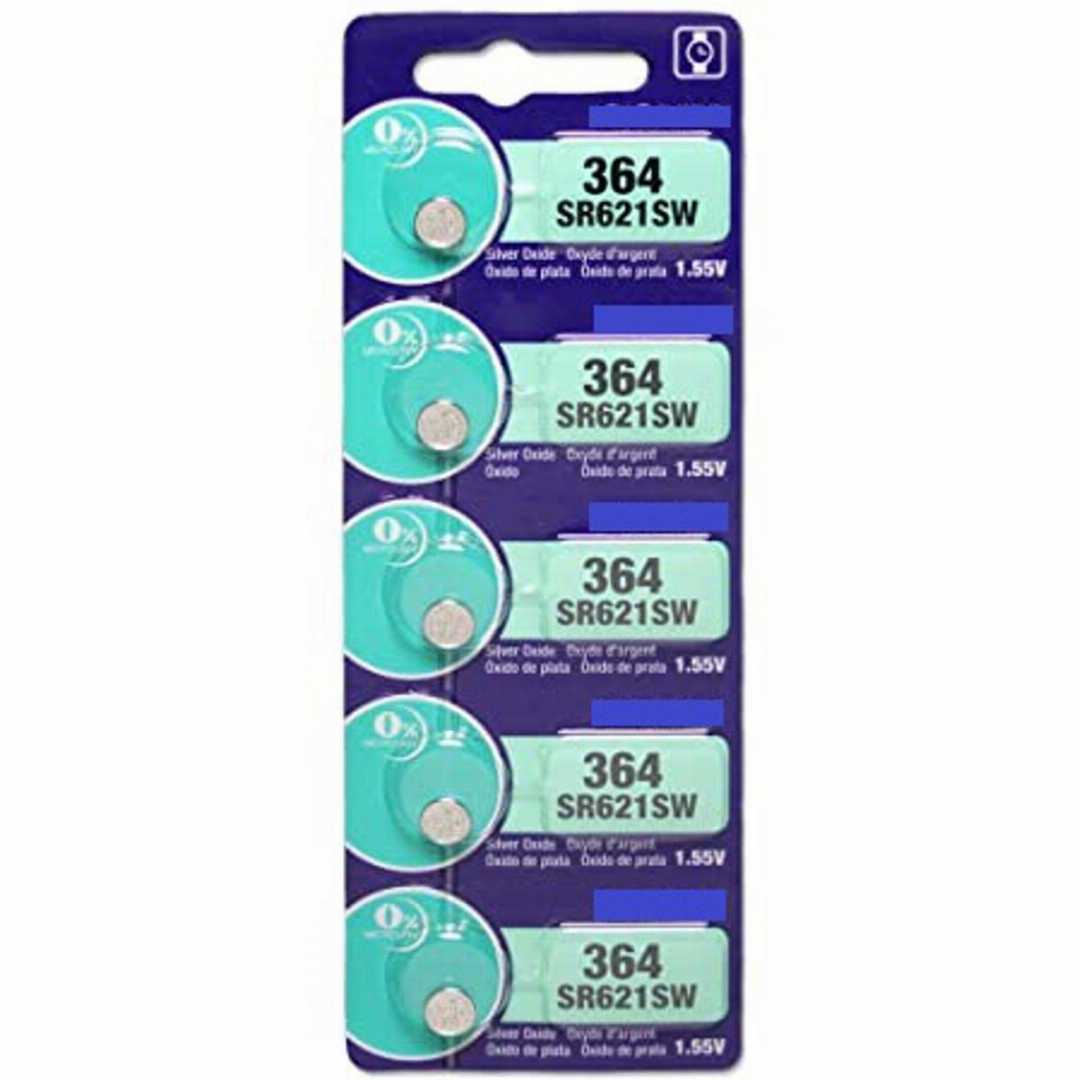 364,/,SR621SW,1.55V,Silver,Oxide,Button,Cell,Watch,Battery,for,Wrist,Watch,,Calculator,&,Electronic,Devices,-,5PCS