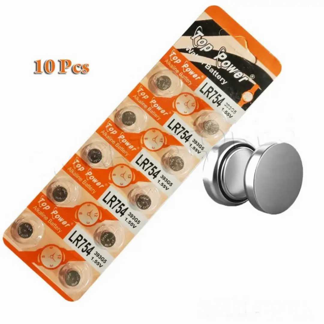 LR754,1.55V,393G5,Alkaline,Coin,Cell,Watch,Battery,10,Piece