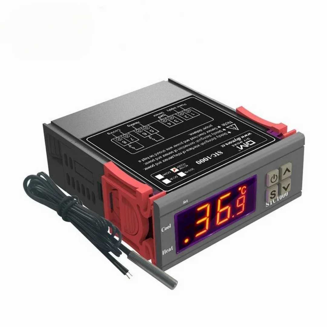 STC-1000,Digital,Temperature,Controller,Centigrade,Thermostat,AC,220V,Heating,Cooling,Controller,with,3ft,Long,NTC,Sensor,Probe