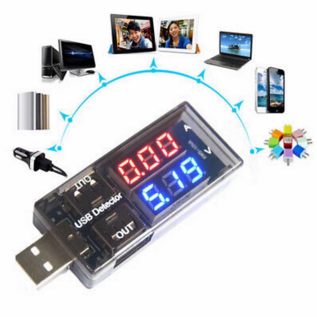USB,current,and,voltage,detector,tester,USB,meter,voltage,meter,tester,double,table,display,voltage,monitor