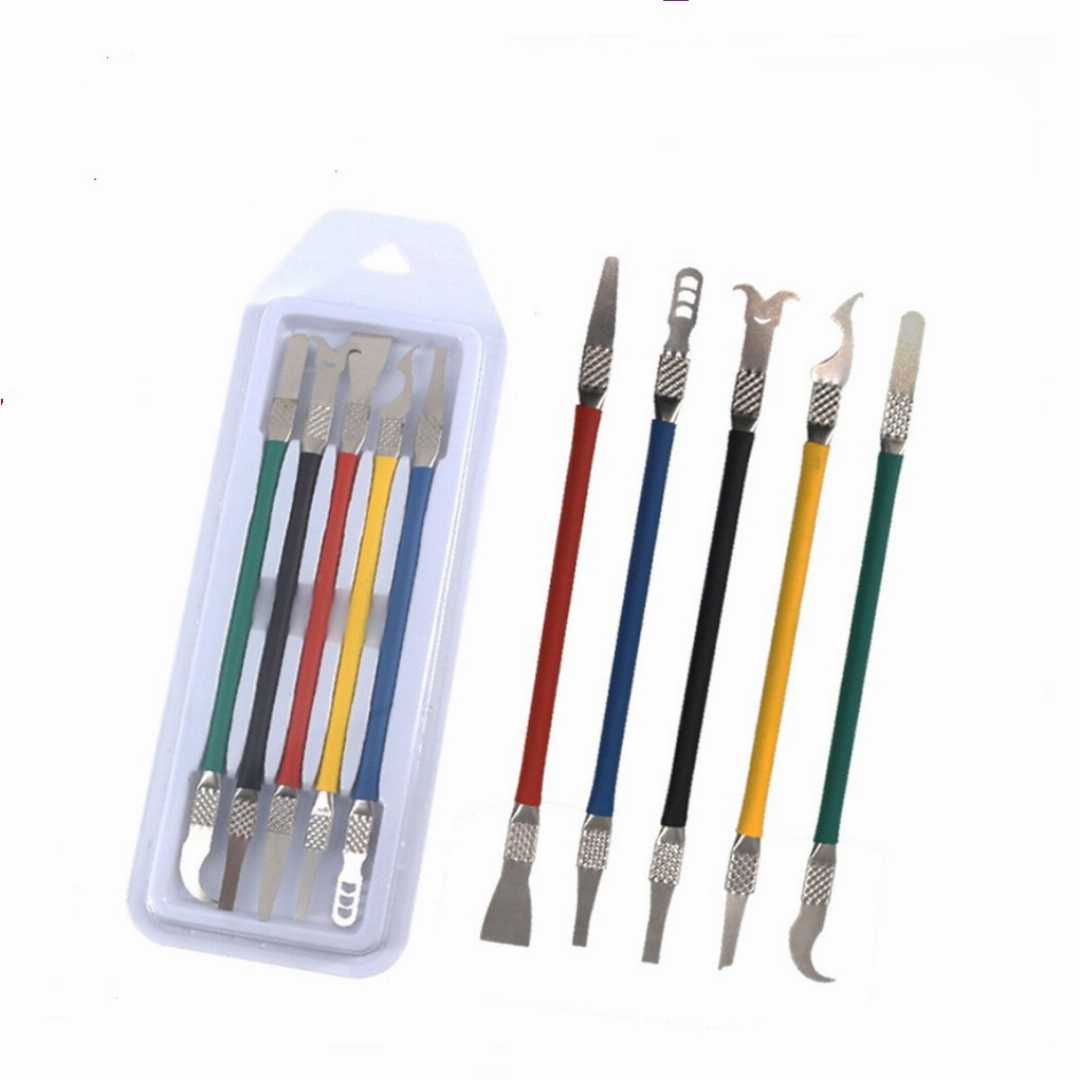 CROWBAR,5,In,1,SW-103,Crowbar,Opening,Tools,Universal,Dual,End,Tool,Boot,Stick,Crowbar,Crank-Shaped,Blade,Wire,Winder,Nail,Puller,Opener,Tools,For,Mobile,CPU,Degumming,Home,Appliance,Disassembling,LCD,Touch,Screen,Repairing,Tool