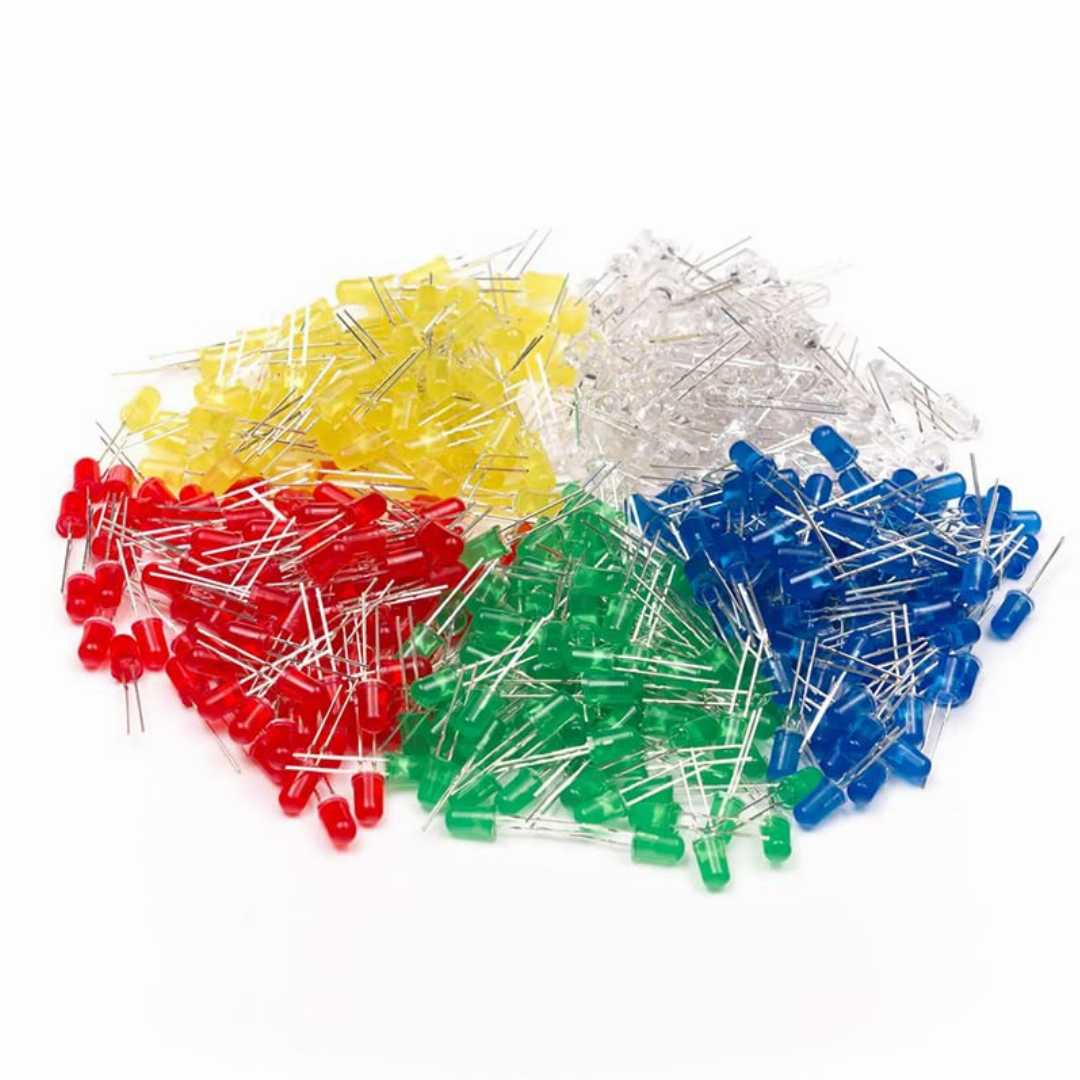 100,Pcs,5mm,Colorful,LED,Color,LED,Light,Green,Red,Yellow,Blue,White,LED,Light,(20pcs,each,color),5mm,Round,LED,Light,Emitting,Diode,5mm,LED,Light,Bulb,For,Indicator,Light,LED