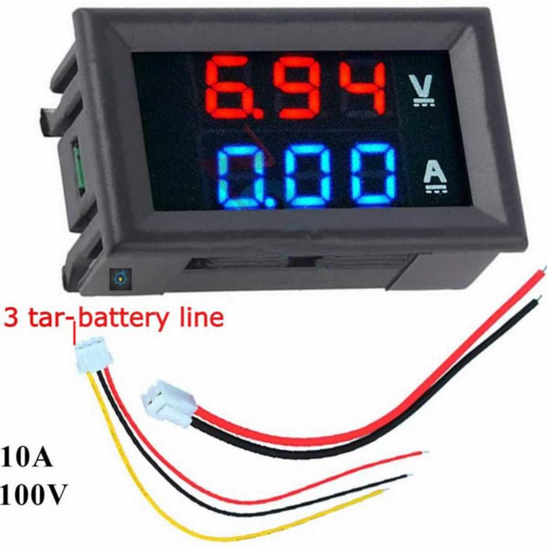 Mini,Digital,Voltmeter,Ammeter,DC,100V,10A,Panel,Amp,Volt,Current,Meter,Tester,0.28,Inch,Blue,Red,Dual,LED,Display