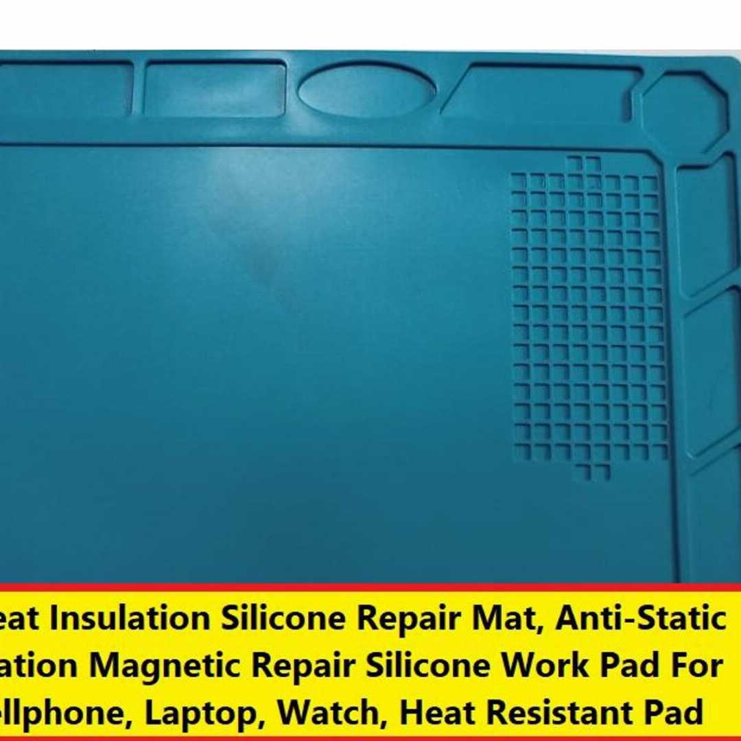 Heat,Insulation,Silicone,Repair,Mat,,Anti-Static,Station,Magnetic,Repair,Silicone,Work,Pad,For,Cellphone,,Laptop,,Watch,,Heat,Resistant,Pad,500°C,For,Soldering,Station,Iron-,Blue,12.5,x,9,Inch