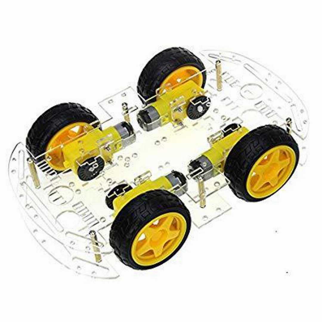 4,Wheel,Robot,Car,Chassis,Complet,Set,Big,DC,3-6V,Gear,Motor,,Smart,Car,,Robot,Plastic,Tire,,Wheel,