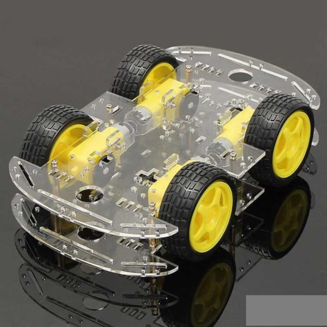 4,Wheel,Robot,Car,Chassis,Complet,Set,Big,DC,3-6V,Gear,Motor,,Smart,Car,,Robot,Plastic,Tire,,Wheel,