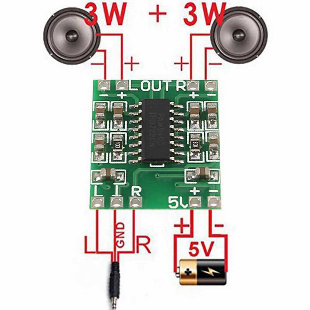 PAM8403,Digital,Audio,Amplifier,Dual,Channel,3W,+,3W,Stereo,Class,D,5V,Amplifier,Board
