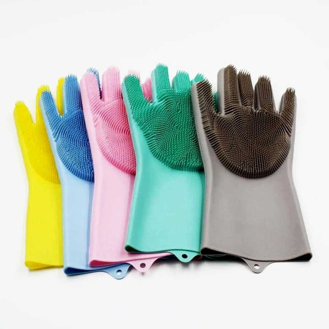 Dishwashing,Cleaning,Gloves,Magic,Silicone,Rubber,Dish,Washing,Gloves,for,Household,Sponge,Scrubber,Kitchen,Cleaning,Tools,2pcs,/1,pair