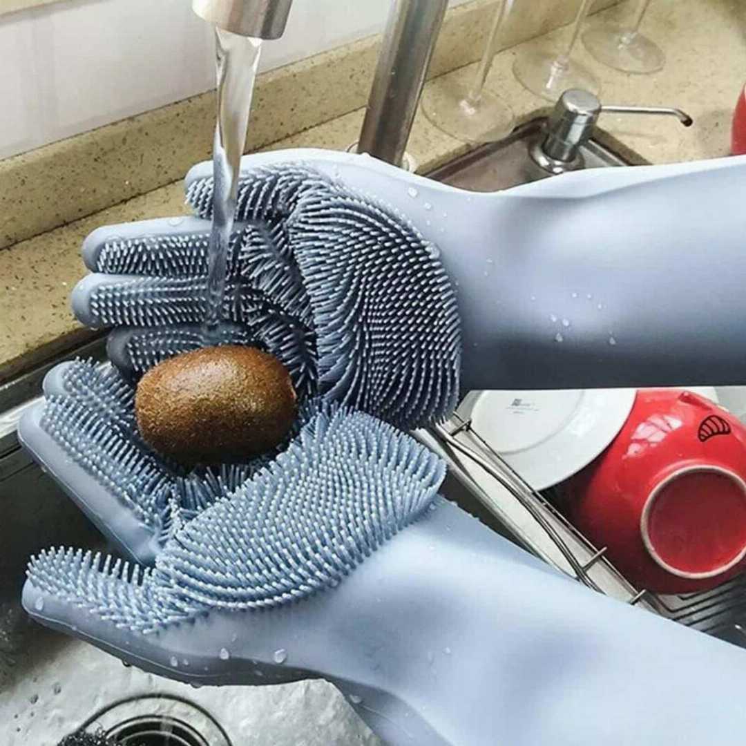 Dishwashing,Cleaning,Gloves,Magic,Silicone,Rubber,Dish,Washing,Gloves,for,Household,Sponge,Scrubber,Kitchen,Cleaning,Tools,2pcs,/1,pair