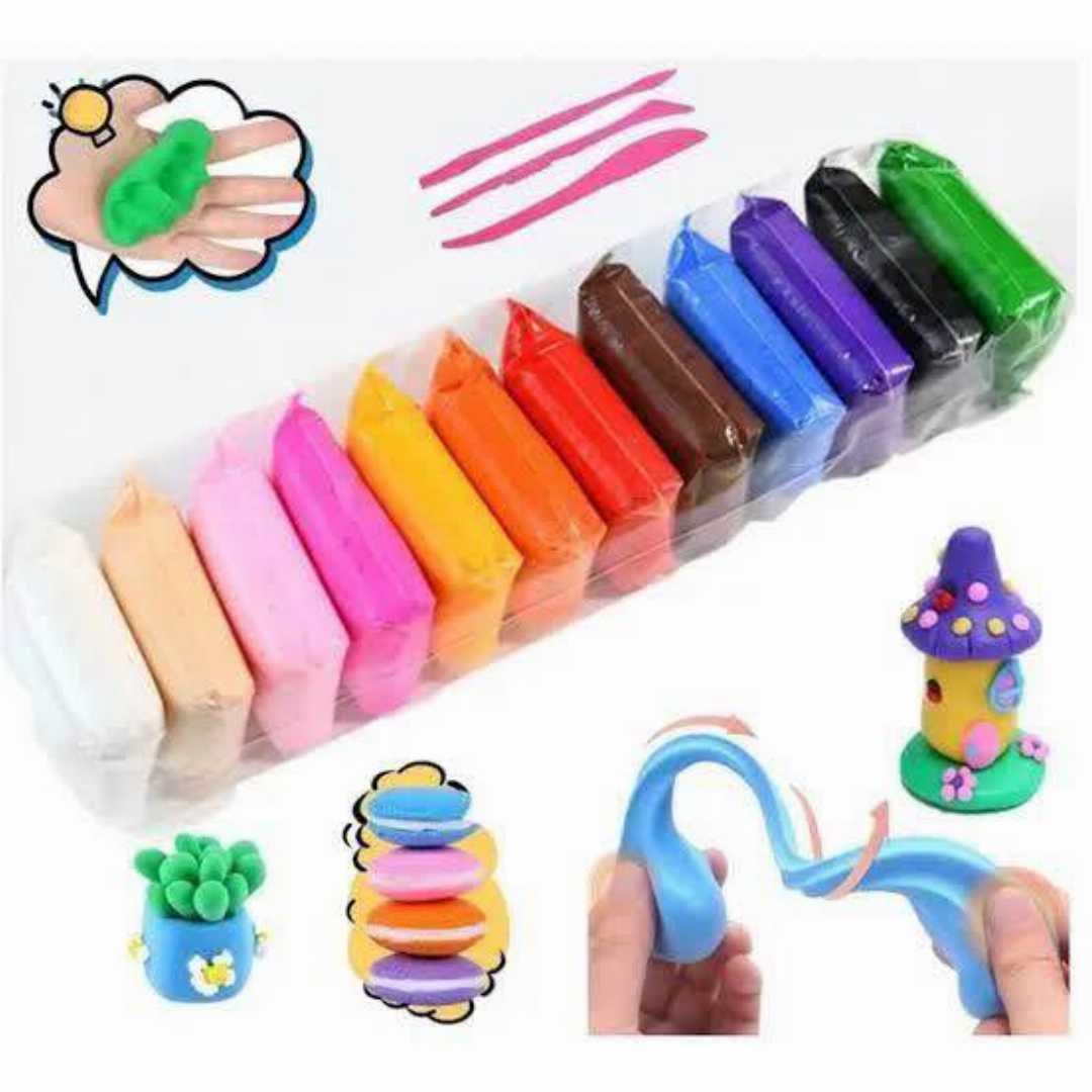 12,Colors,Soft,Super,Light,Clay,Modeling,Air,Dry,Clay,For,DIY,Handmade,Toys