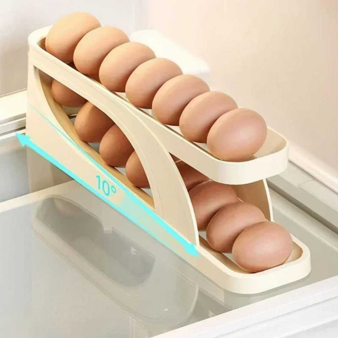 Double-Layer,Egg,Dispenser,Automatic,Roll-Down,Egg,Storage,Rack,Slide,Egg,Carton,Refrigerator,Egg,Basket,Kitchen,Countertop,Egg,Holder
