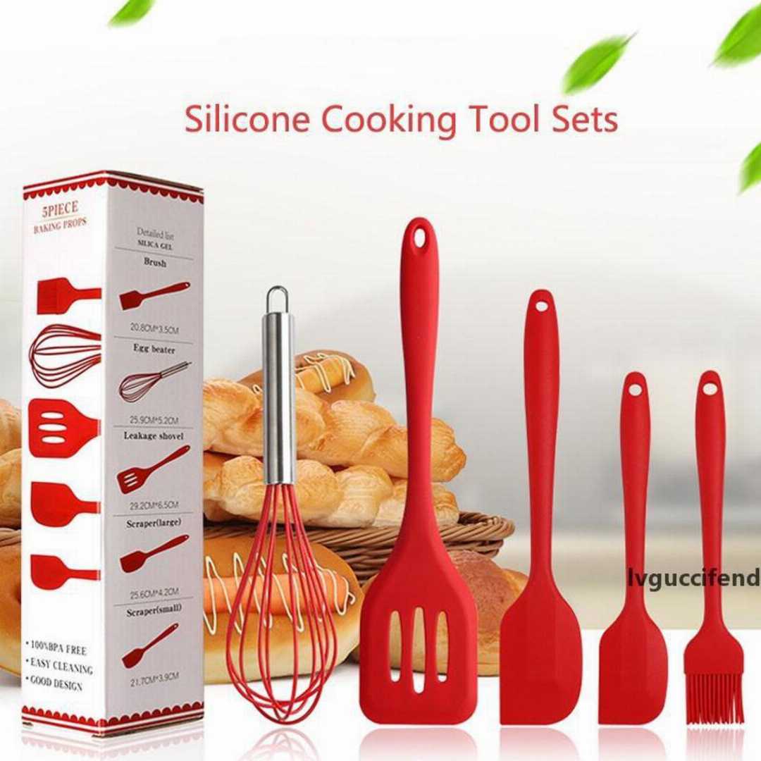 silicone,baking,spoon,5pcs,set