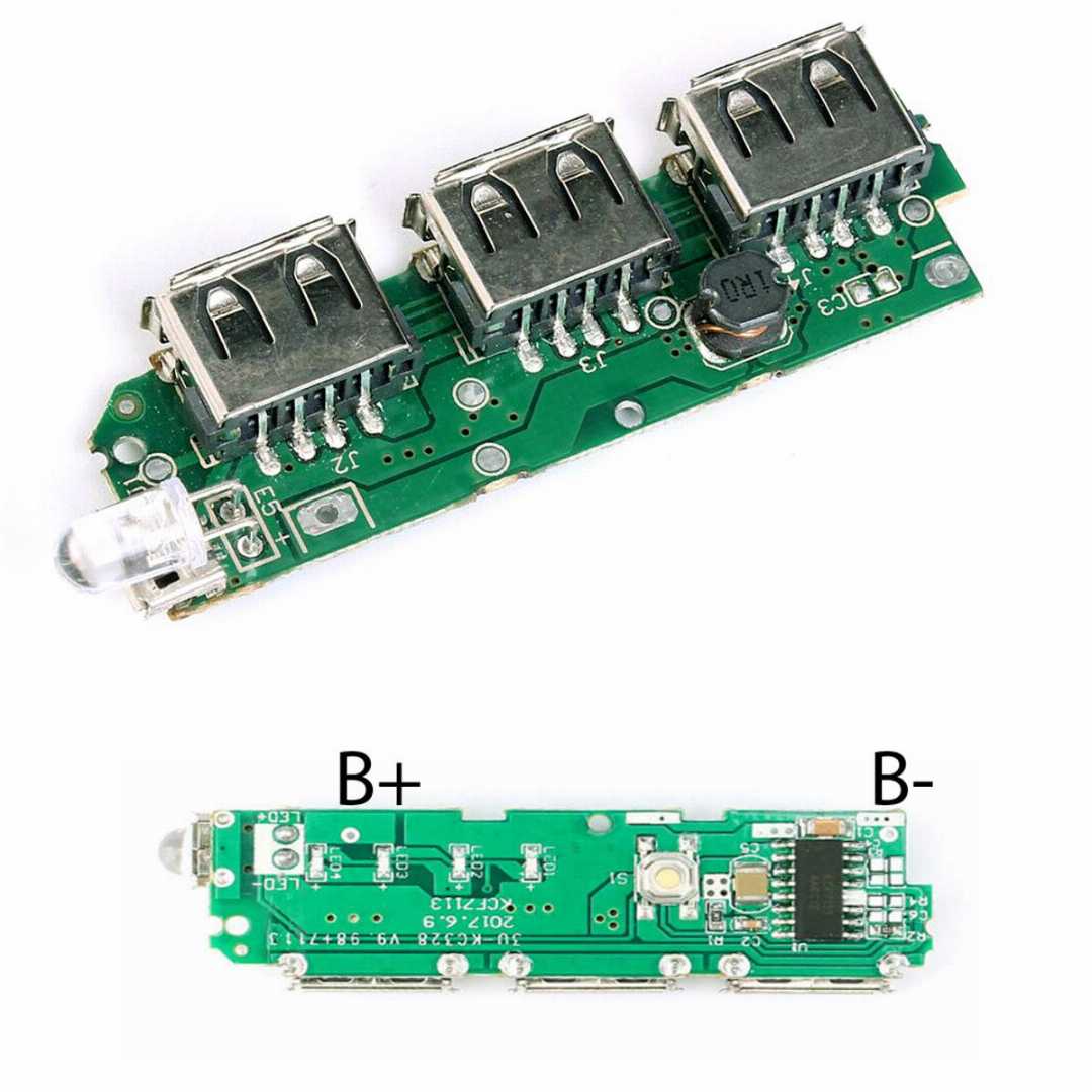 3,Port,Portable,USB,Power,Bank,Circuit,With,LED,light