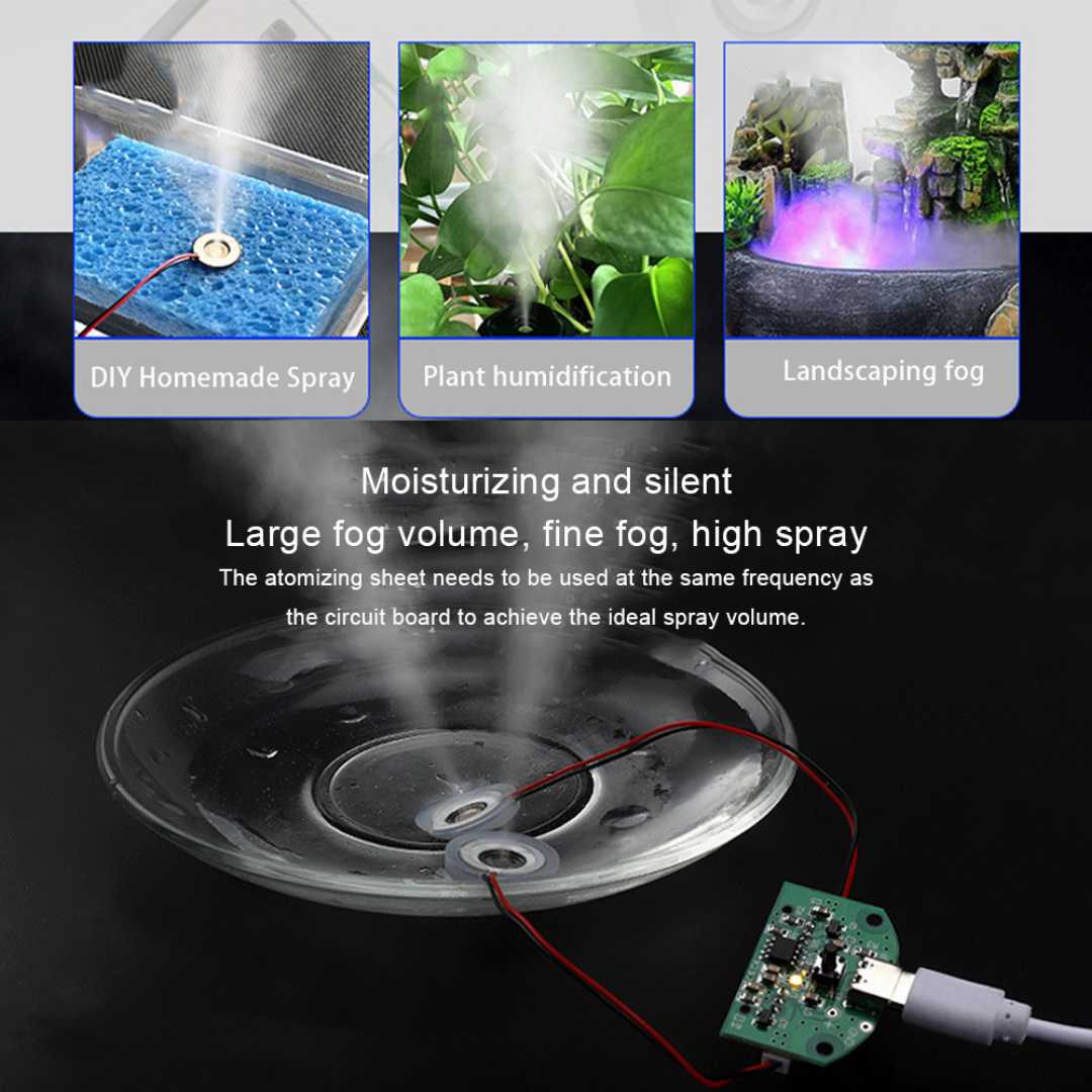 USB,5V,20mm,1.5-3W,Ultrasonic,Atomizing,Humidifier,Module,DIY,Moisturizing,Transducer,Mist,Maker,