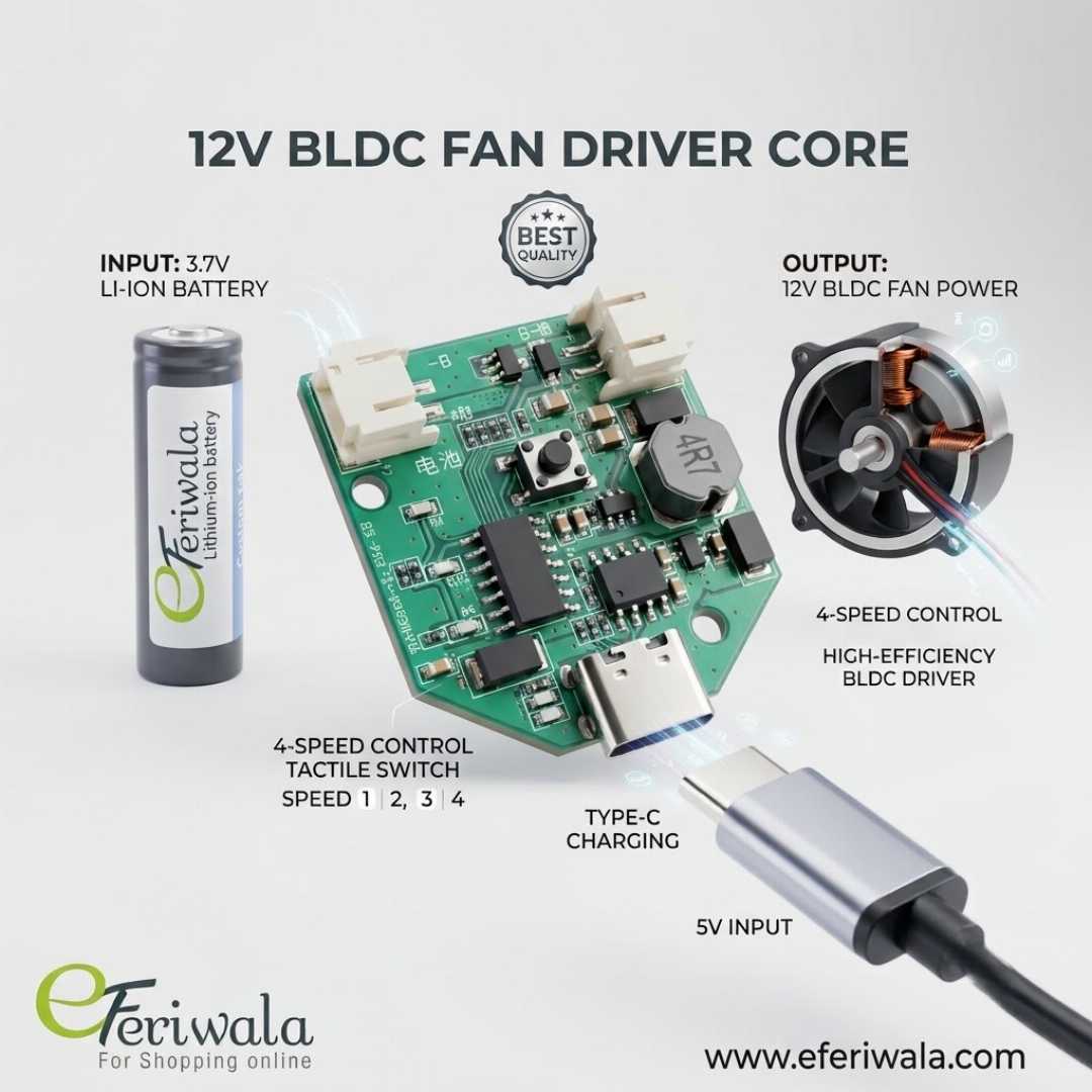 12V,Brushless,Fan,Driver,Circuit,3.7V,to,12V,4,Gear