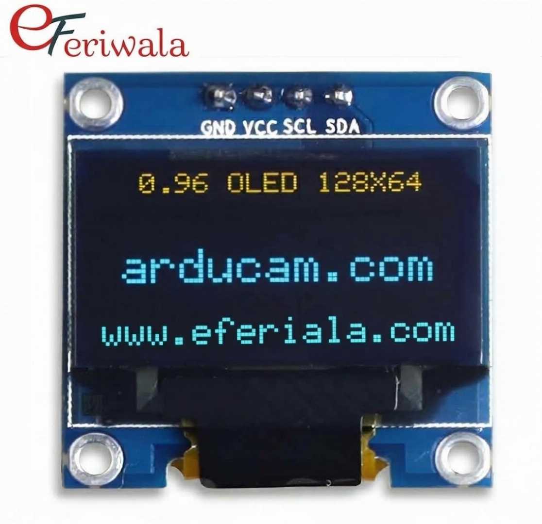 0.96,Inch,OLED,Display,Module,12864,128x64,Yellow,Blue,SSD1306,Driver,I2C,Serial,Self-Luminous,Display,Board