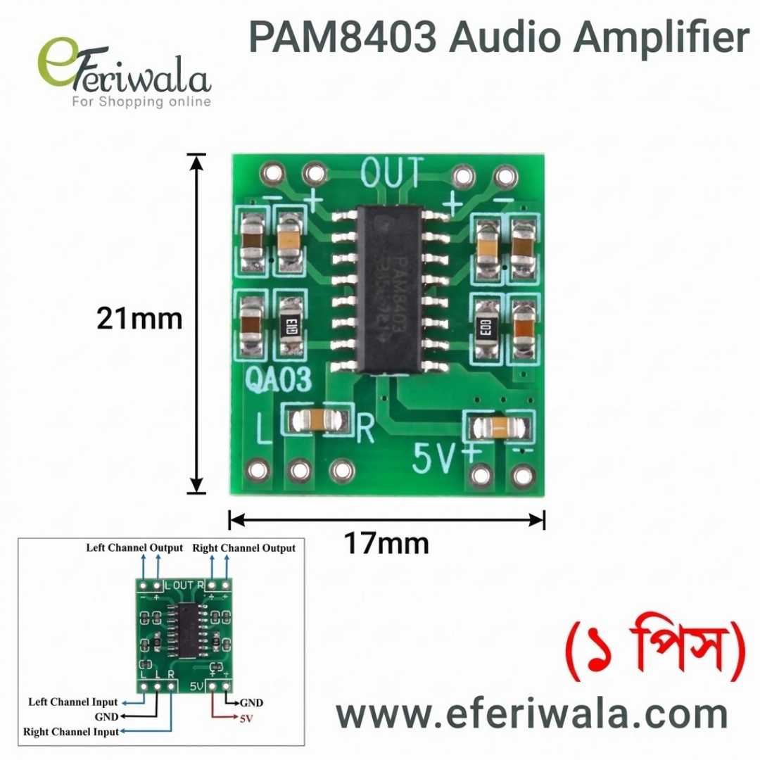PAM8403,Dual,Channel,Mini,Digital,Power,Amplifier,Drive,Board,3W,+3W,For,Arduino,Class,D,Stereo,Audio,Amplifier,Module,5V