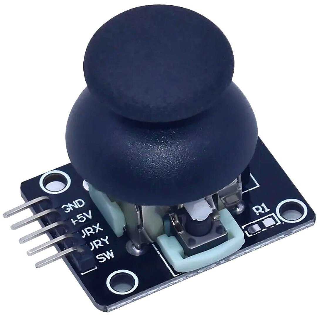 Joystick,module,with,5-pin,breakout,for,Arduino,integration.
