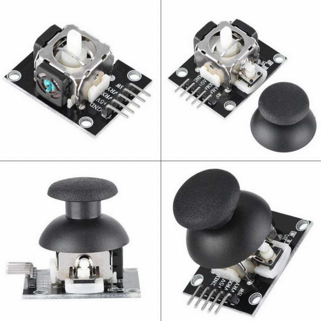 Joystick,module,with,5-pin,breakout,for,Arduino,integration.