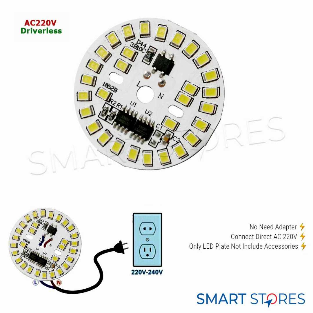 Ac220V,Led,Lamp,Plate,15W,44Mm,Round,No,Need,Driver,Smart,Ic,Bulb,Lamp