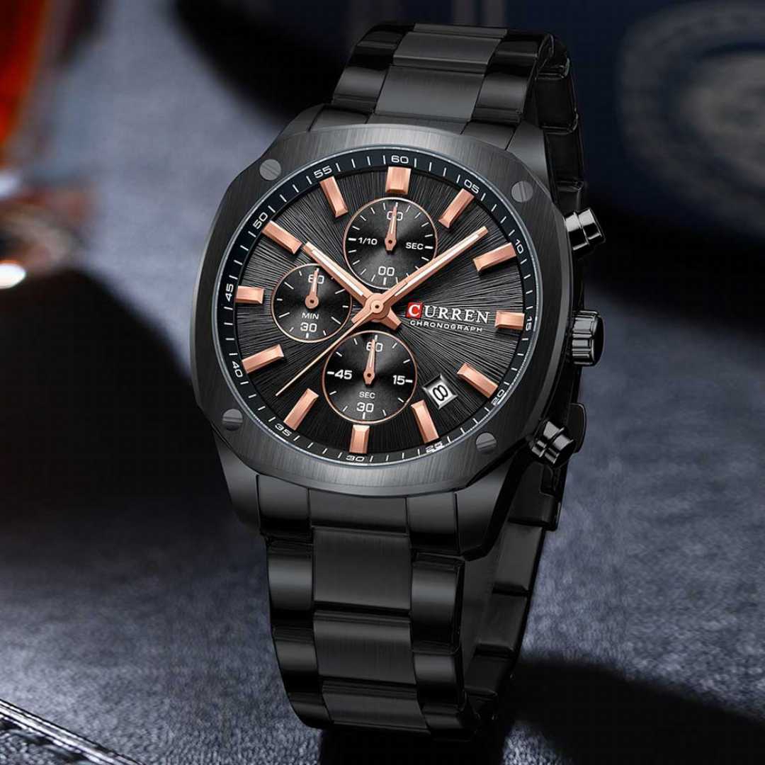 CURREN,8490,Stainless,Steel,Chronograph,Watch,for,Men,–,Black