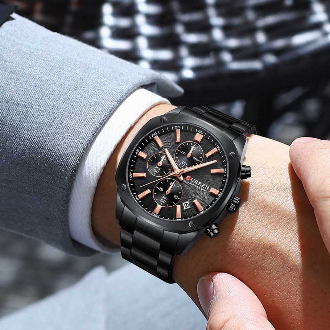 CURREN,8490,Stainless,Steel,Chronograph,Watch,for,Men,–,Black
