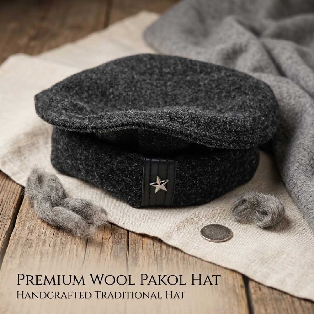 New,Design,Wool,Afghani,Star,Pakol,Cap,For,Men