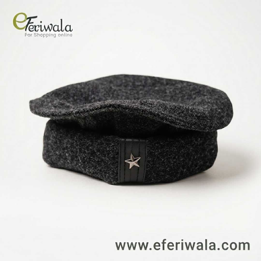 New,Design,Wool,Afghani,Star,Pakol,Cap,For,Men
