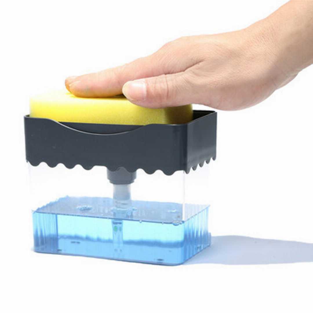 2-in-1,Soap,Dispenser,Pump,And,Sponge,Caddy,For,Soap,Dish,And,Clean,Sponge,Bathroom,Dispenser,Appliance