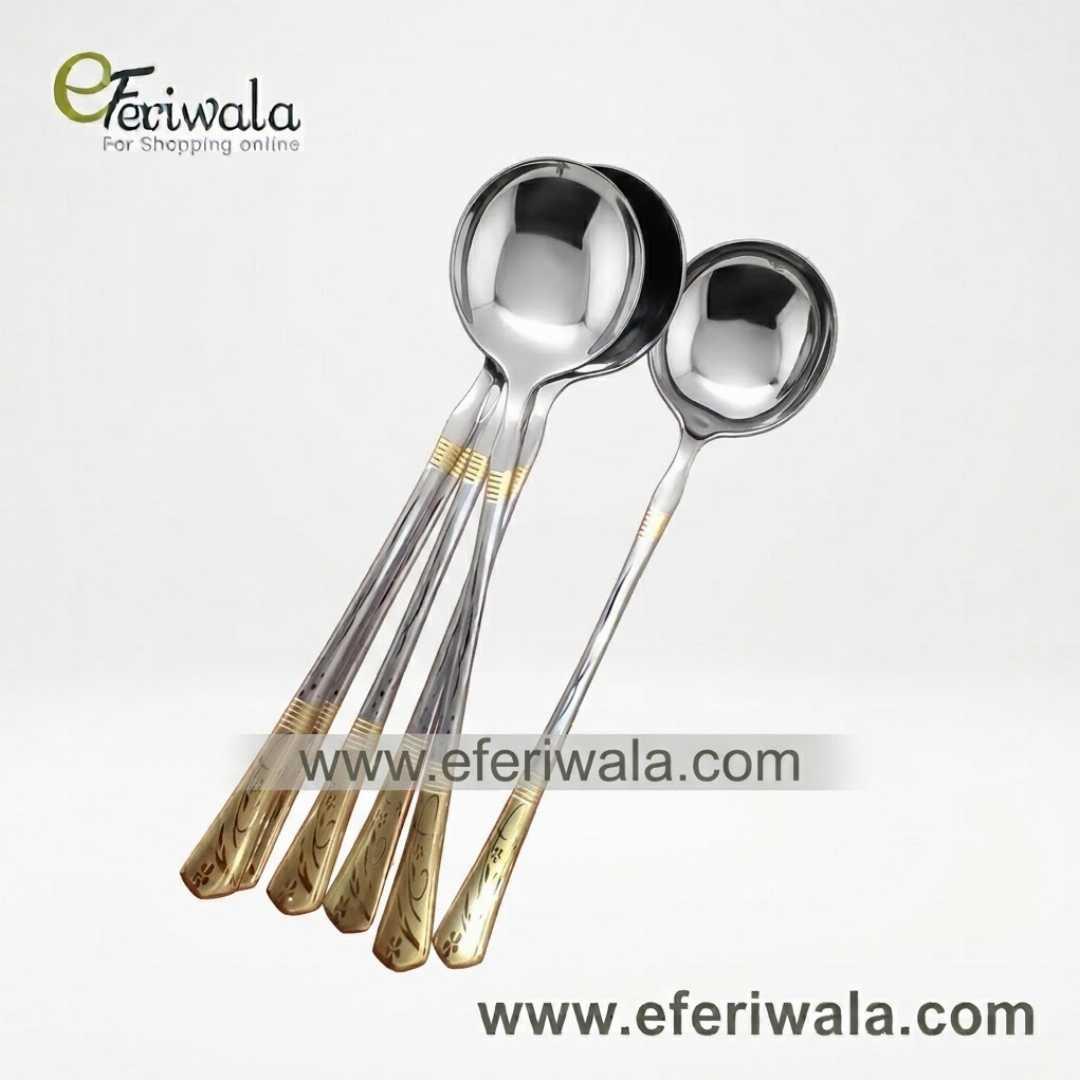 Premium,Quality,Stainless,Steel,Spoon,Set,-,Round,Soup,Spoon,Design-,Enjoy,Your,Soups,With,Style,And,Comfort