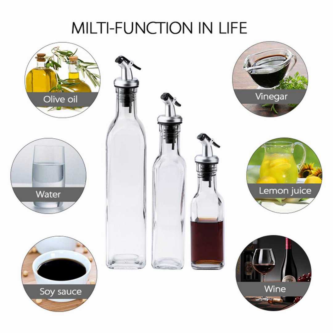 Transparent,Glass,,Oil,Bottle,-,Set,Of,2,Bottles,For,Storing,And,Dispensing,Oil,In,The,Kitchen