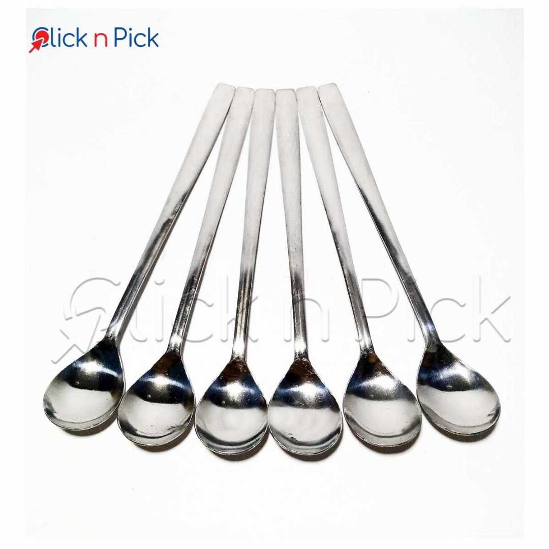 Steel,Long,Pickle,Spoon,(6pcs,Round,Shape)