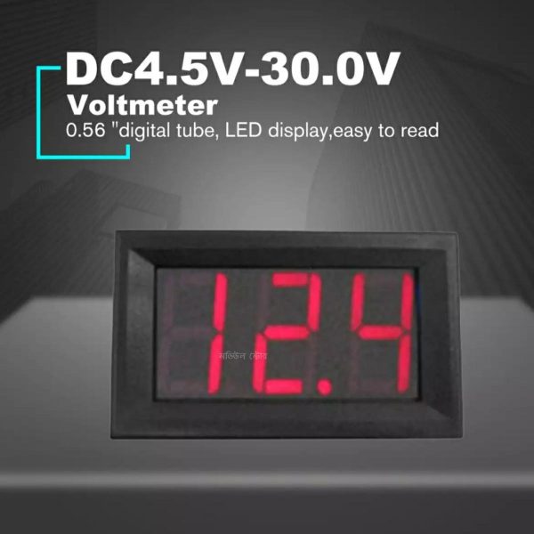 DC 5V 12V 24V 30V 0.56" LCD Digital Voltage Meter Voltmeter Battery Capacity Tester